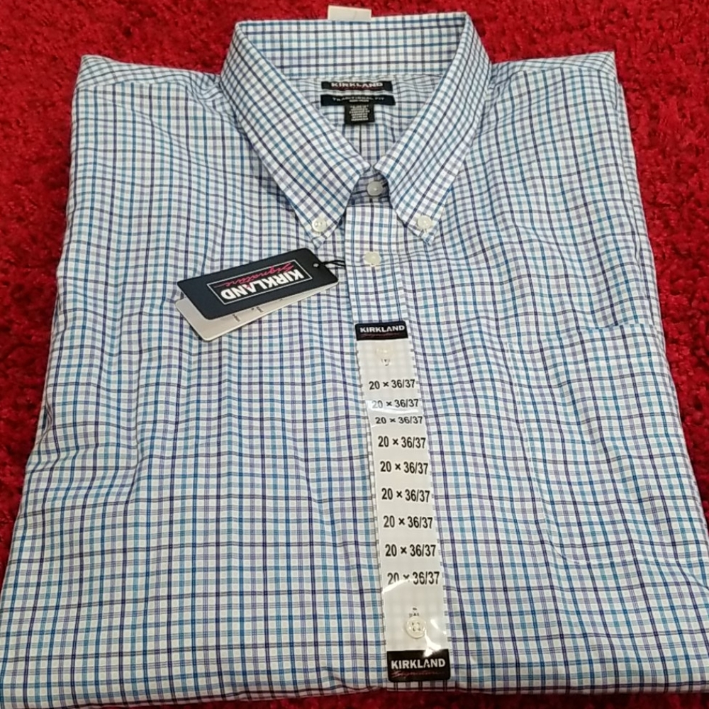 NWT Men's Kirkland Long Sleeve Dress Shirt